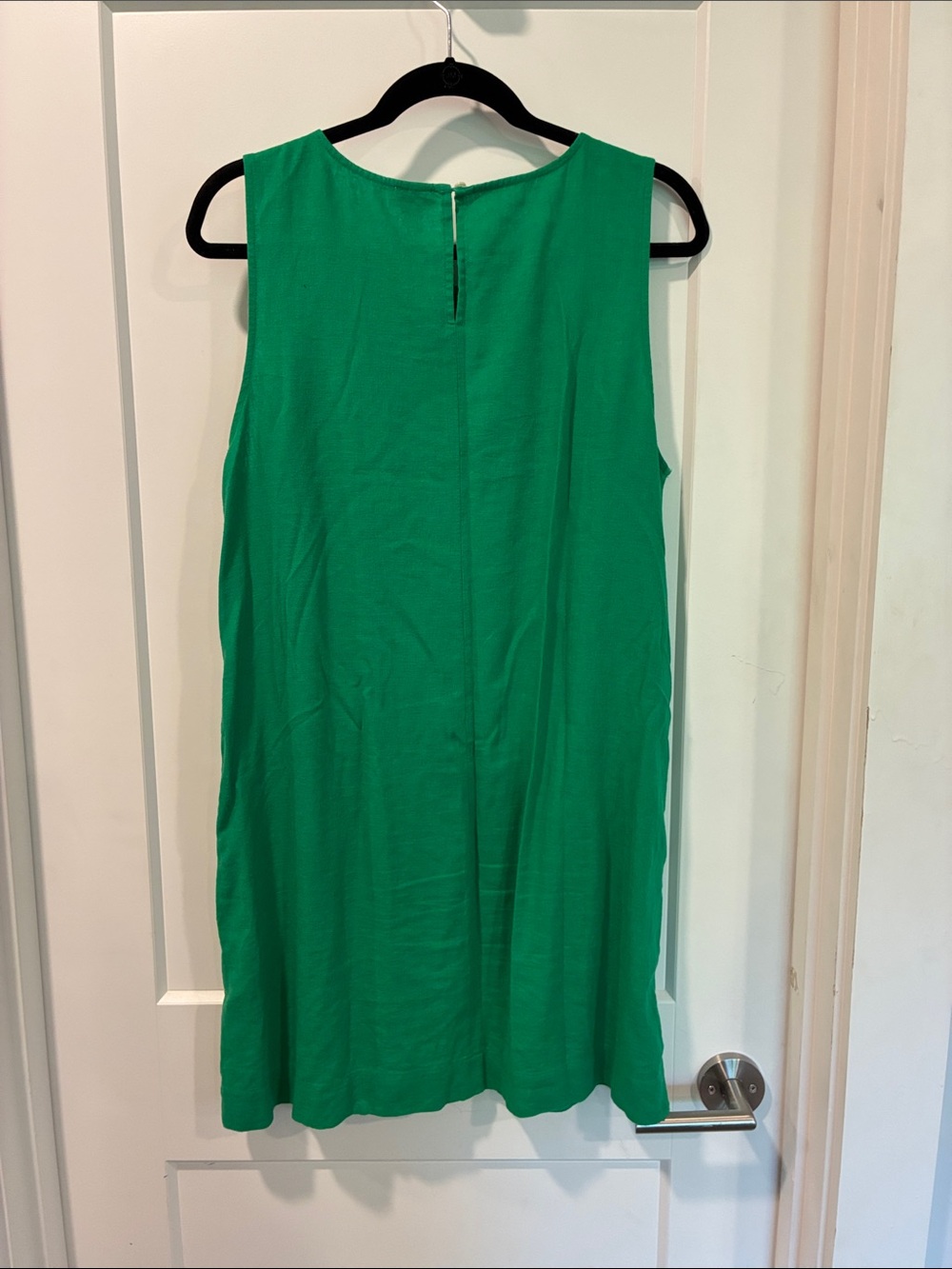 J. Crew Emerald Green Sleeveless Linen Blend Mini Shift Dress - Picture 4 of 5